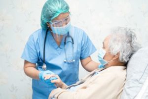 Nurse caring for patient