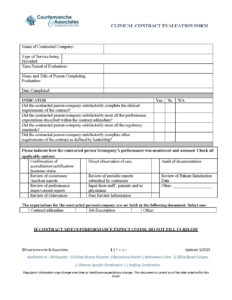 Clinical contract evaluation tool