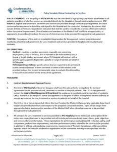 Policy Template Clinical Contracting for Services
