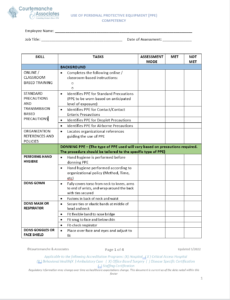 PPE Competency Assessment Tool