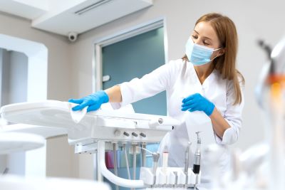 Dental assistant cleaning equipment