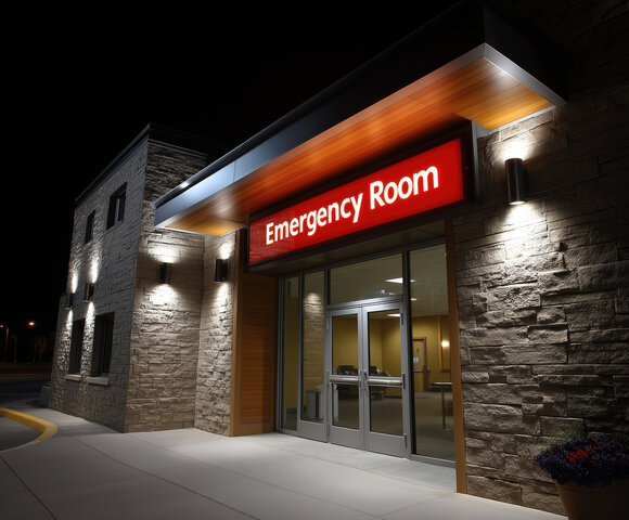 Outdoor entrance for Emergency room at hospital