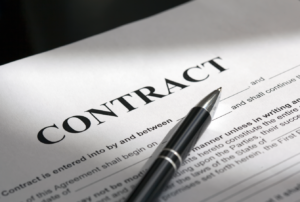 Image of a contract with a pen