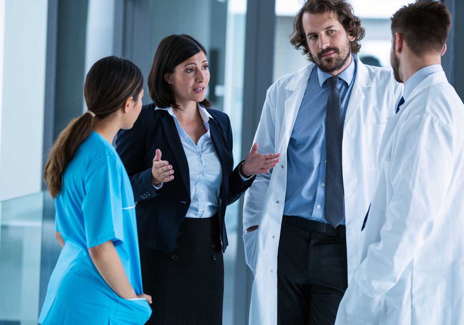 Healthcare consulting working with hospital staff.