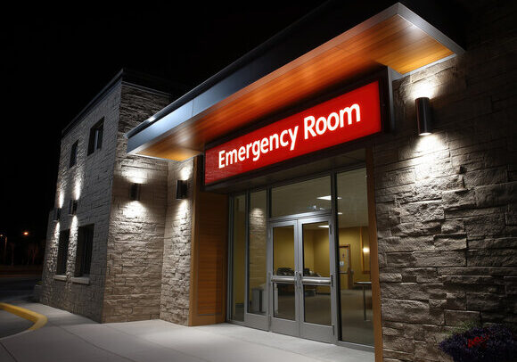 Outdoor entrance for Emergency room at hospital